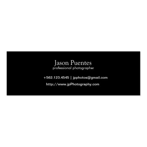 I shoot people - Professional Photographer Business Card Template (back side)