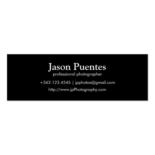 I shoot people - Professional Photographer Business Card (back side)