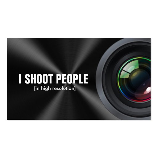 I shoot people - Professional Photographer Business Card Template (front side)