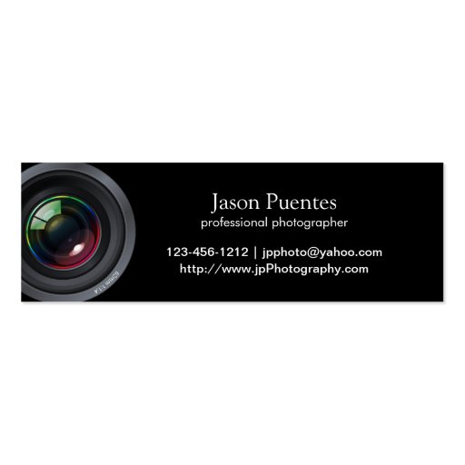 I shoot people - Professional Photographer Business Card Templates (back side)