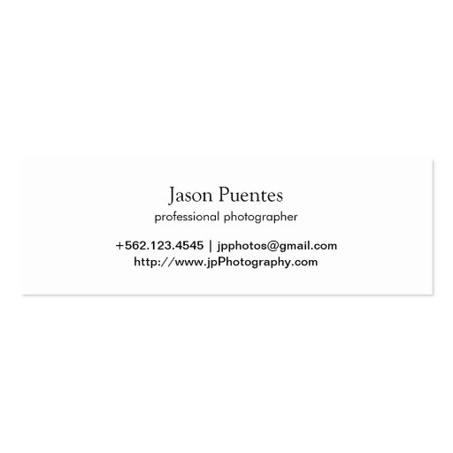 I shoot people - Professional Photographer Business Card (back side)