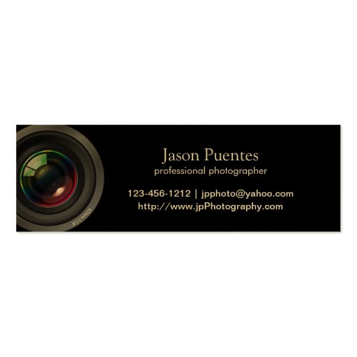 I shoot people - Professional Photographer (gold) Business Card Templates (back side)