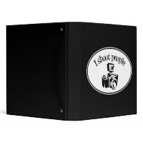 I Shoot People Retro Photographer's Camera B&W Vinyl Binders