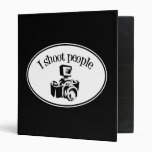 I Shoot People Retro Photographer's Camera B&W Vinyl Binders