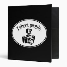 I Shoot People Retro Photographer's Camera B&W Vinyl Binders