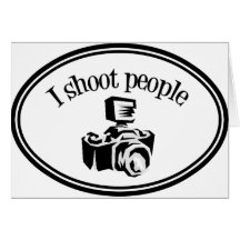 I Shoot People Retro Photographer's Camera B&W Cards