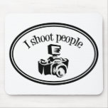 I Shoot People Retro Photographer's Camera B&W Mousepad