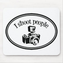 I Shoot People Retro Photographer's Camera B&W Mousepad