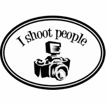 I Shoot People Retro Photographer's Camera B&W Photo Cutouts