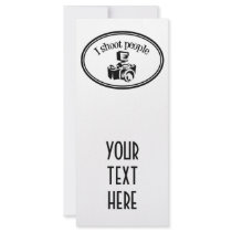 I Shoot People Retro Photographer's Camera B&W Personalized Rack Card