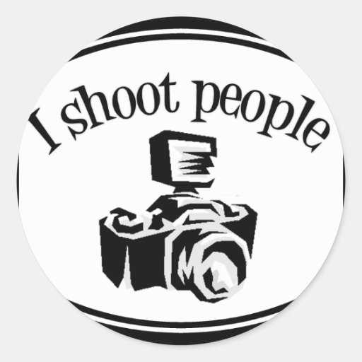 I Shoot People Retro Photographer's Camera B&W Sticker