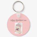 "i shop, therefore i am" keychain