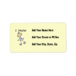 I Skate Girl Roller Skater Address Label