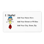 I Skate Skateboarding Girl Personalized Shipping Label