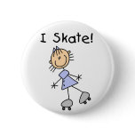 I Skate Stick Figure Button
