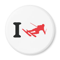 i ski icon skiing magnets