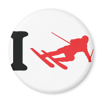 i ski icon skiing magnets