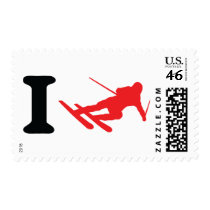 i ski icon skiing postage stamp