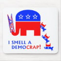 I Smell A Democrap mousepads by JustRightWing I Smell A Democrap mousepads