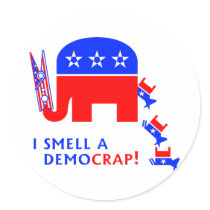 I Smell A Democrap stickers by JustRightWing I Smell A Democrap stickers