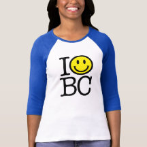 I smile BC women's fitted baseball shirt - royal b