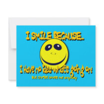 I SMILE BECAUSE... invitations