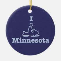 I Snowmobile Minnesota in Blue ornaments