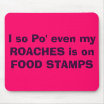 I so Po' even my ROACHES is on FOOD STAMPS mousepads