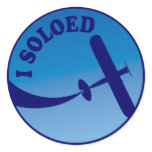 I Soloed &amp; Airplane Graphic Round Sticker