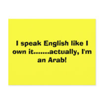 I speak English like I own it.......actually, I... postcards