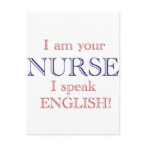 I speak English postcards