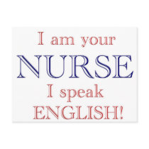 I speak English postcards