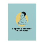 I spent nine months baby t-shirt postcards