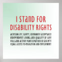 I Stand for Disability Rights Poster