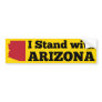 I Stand With Arizona Yellow Bumper Sticker
