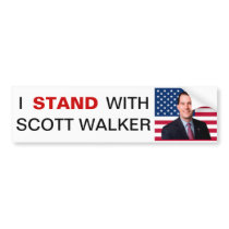 I Stand With Scott Walker Bumper Sticker