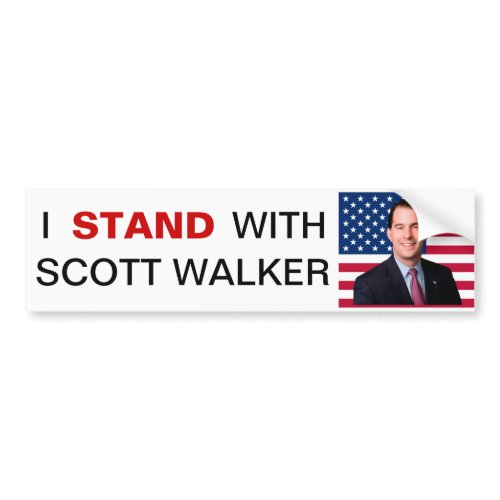 I Stand With Scott Walker Bumper Sticker bumpersticker