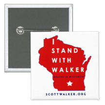 I Stand With Scott Walker Pin