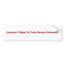 : I Stop To Take Scenic Pictures! bumper stickers