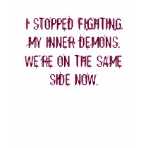I STOPPED FIGHTING MY INNER DEMONS.  WE'RE ON T... t-shirts