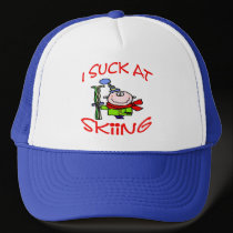 I Suck At Skiing hats
