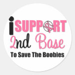 I Support 2nd Base To Save The Boobies Sticker