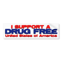 I Support A Drug Free USA Bumper Sticker bumper stickers