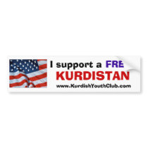 I support a free Kurdistan USA bumper stickers by araalan I support a free Kurdistan USA bumper stickers