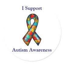I Support Autism Awareness stickers