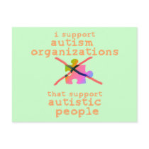 I Support Autism Organizations Postcards by autistart I Support Autism Organizations Postcards