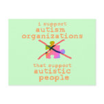 I Support Autism Organizations Postcards