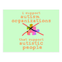 I Support Autism Organizations Postcards