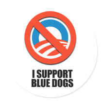 I support Blue dogs Sticker