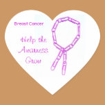 I Support Breast Cancer - Heart Stickers stickers